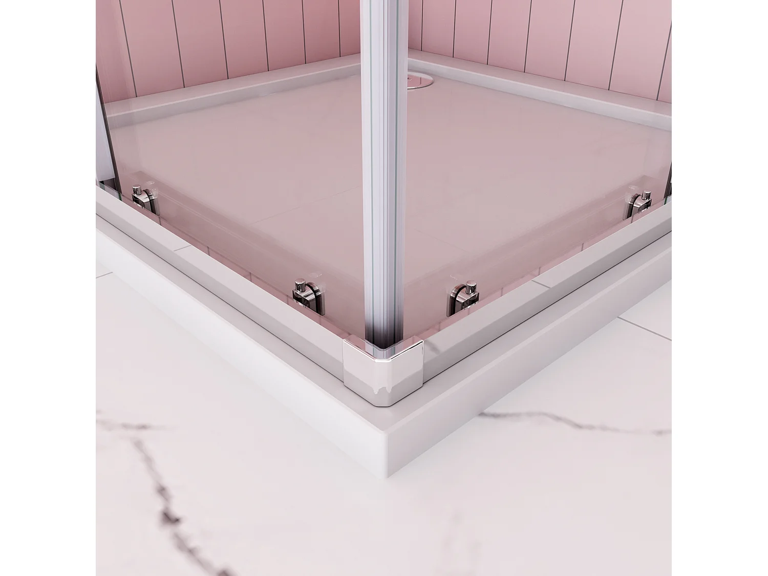 80x80x185cm Douchecabine met dubbele schuifdeur,6mm nano veiligheidsglas,profiel van glanzend chroom.