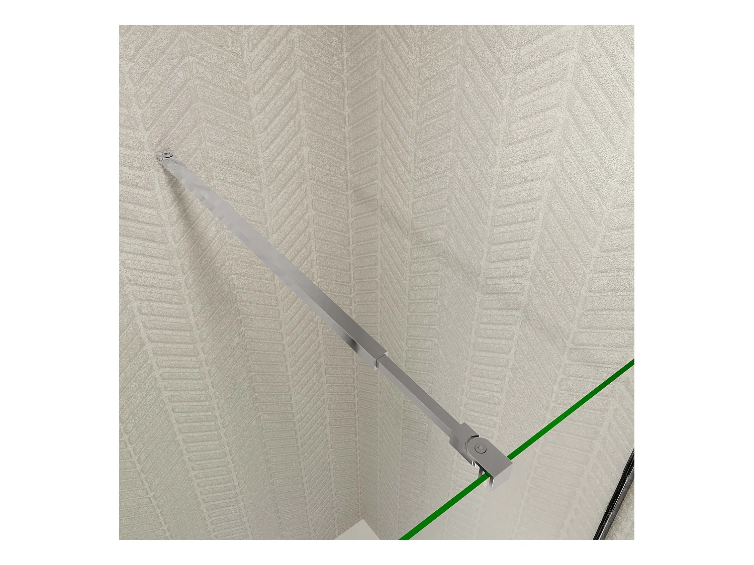 B:76xD:76xH:195 cm Douchecabine,draaideur + zijpanelen,6mm helder EasyClean veiligheidsglas,73-120cm Stabilisatorstang,glanzend chroom profiel.