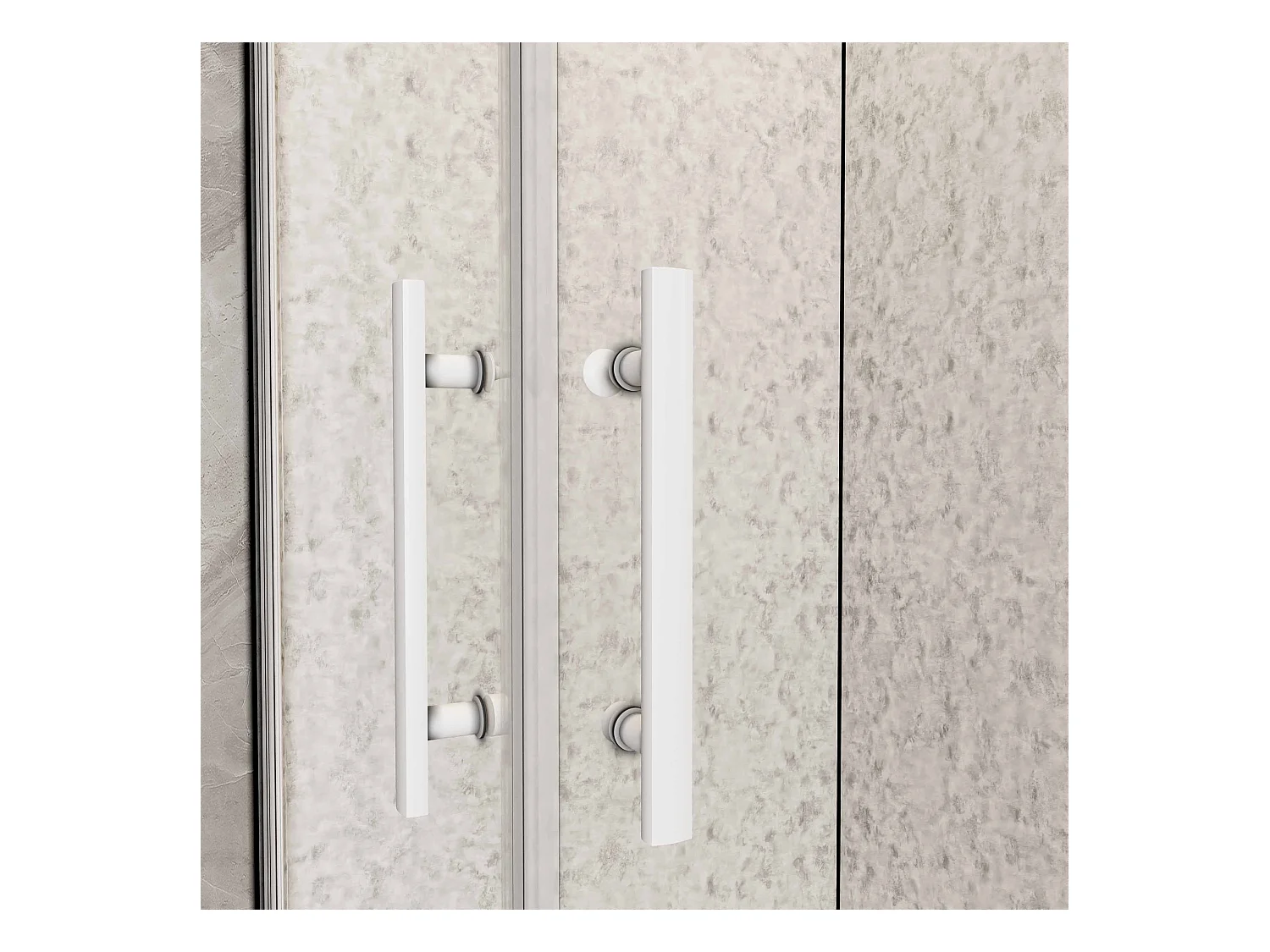 B:90xD:90xH:185cm douchecabine,5mm EasyClean veiligheidsglas,matte wit elektroforetische aluminium frame