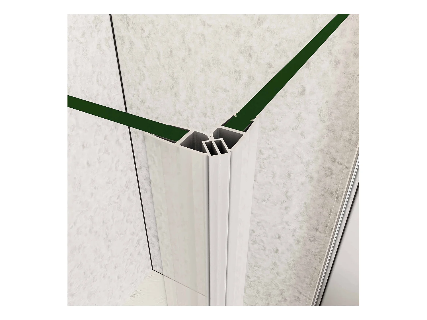 B:90xD:90xH:185cm douchecabine,5mm EasyClean veiligheidsglas,matte wit elektroforetische aluminium frame