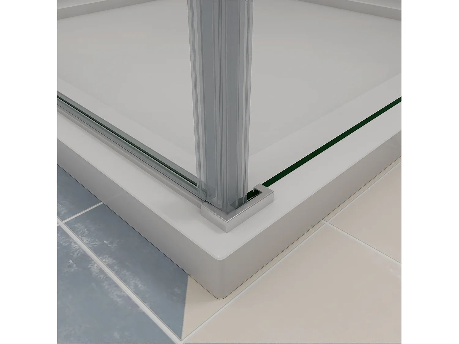 B:100xD:70x197cm Douchecabine met draaideur+zijwand,6mm EasyClean veiligheidsglas,50 cm Stabilisatiestang (draaibaar),profiel van glanzend chroom