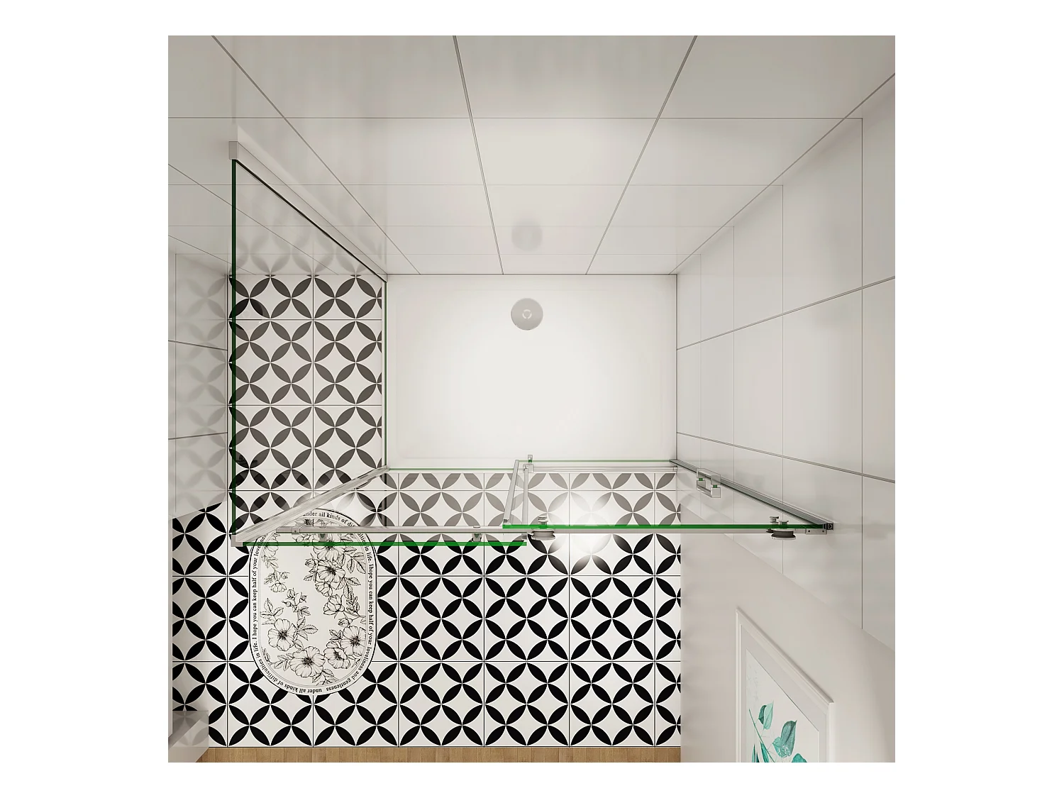 Schuifbare douchecabine 130x195cm met zijwand 90x195cm,8mm helder antikalk NANO glas,profiel van glanzend chroom.