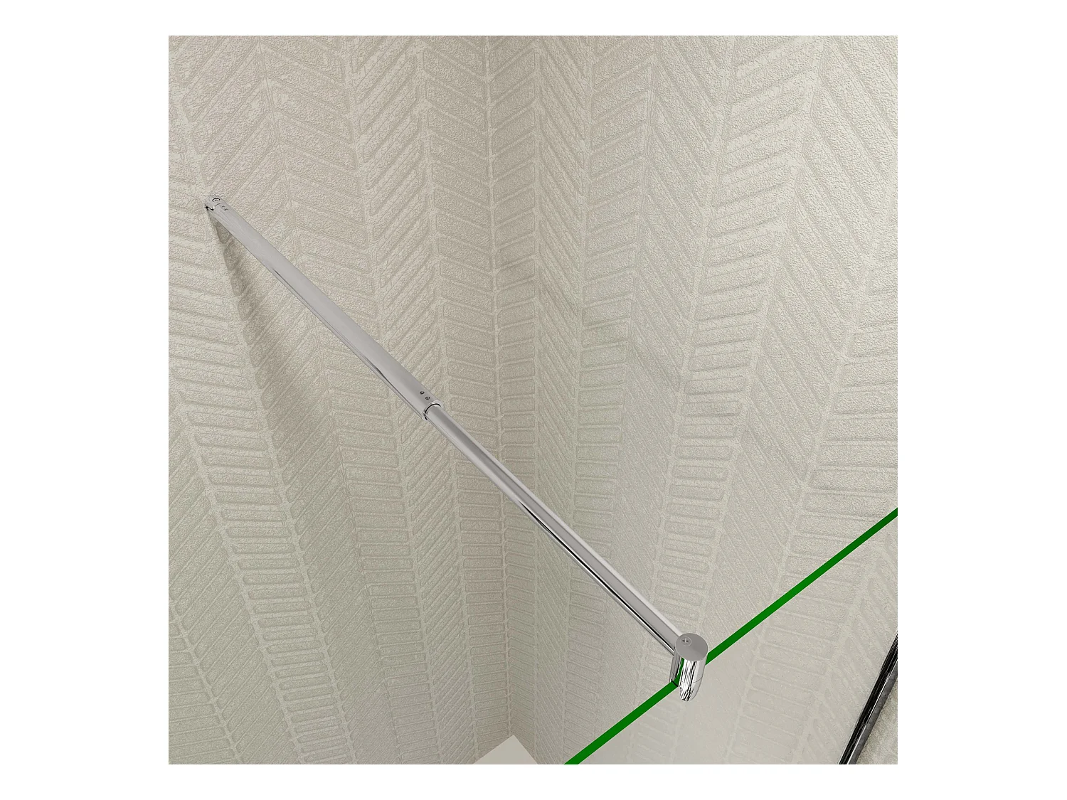 Douchecabine met vouwdeur en vaste zijwand,6mm NANO EasyClean veiligheidsglas,B:90xD:70xH:185cm,70-120cm Stabilisatiestang,chroom