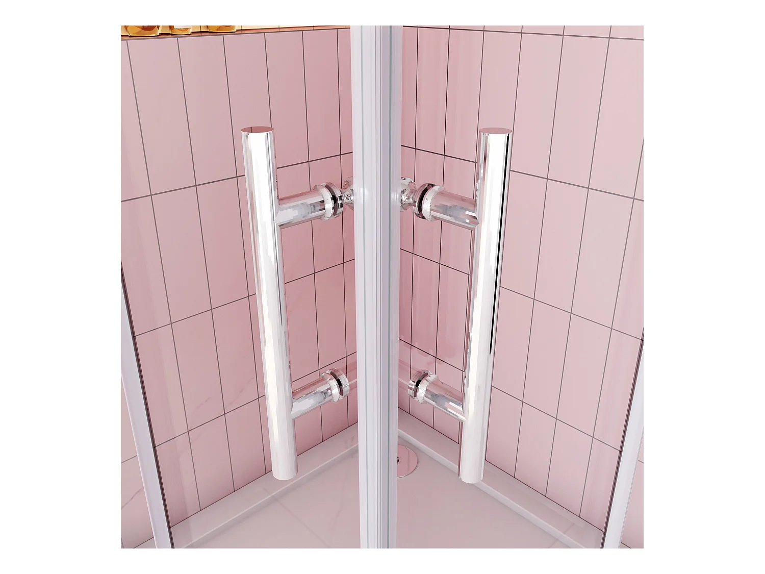 90x90x185cm Douchecabine met dubbele schuifdeur,5 mm ESG-veiligheidsglas,profiel van glanzend chroom.