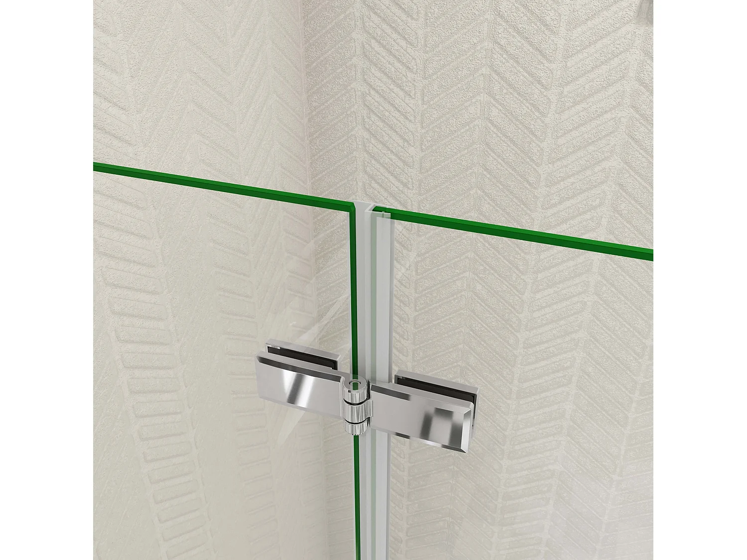 Douchecabine met vouwdeur en vaste zijwand,6mm NANO EasyClean veiligheidsglas,B:100xD:90xH:185cm,45cm Stabilisatiestang,chroom