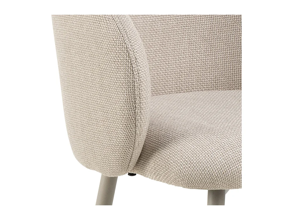 Vako - Lot de 2 tabourets de bar en tissu pieds beiges H78cm - Beige