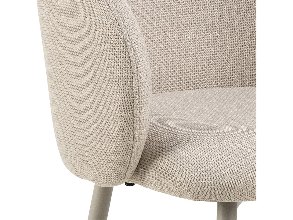 Vako - Lot de 2 tabourets de bar en tissu pieds beiges H78cm - Beige