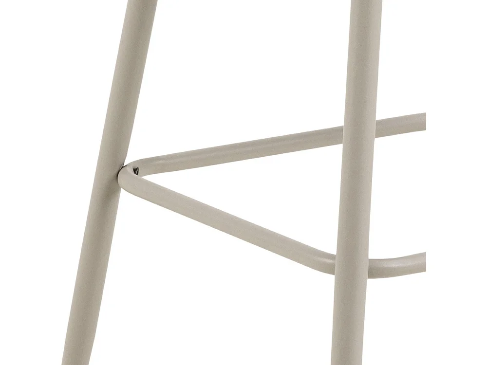 Vako - Lot de 2 tabourets de bar en tissu pieds beiges H78cm - Beige