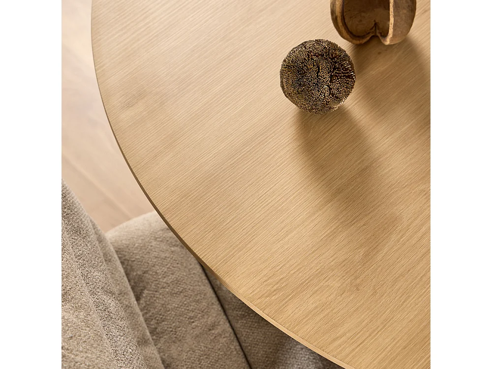 Lunka - Table à manger 4 personnes ronde en bois ø120cm - Bois clair