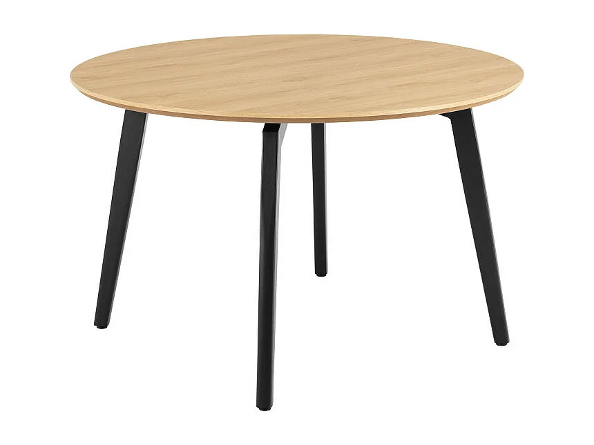 Lunka - Table à manger 4 personnes ronde en bois ø120cm - Bois clair