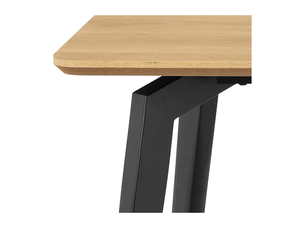 Lunka - Table à manger 4 personnes en bois et métal - Bois clair