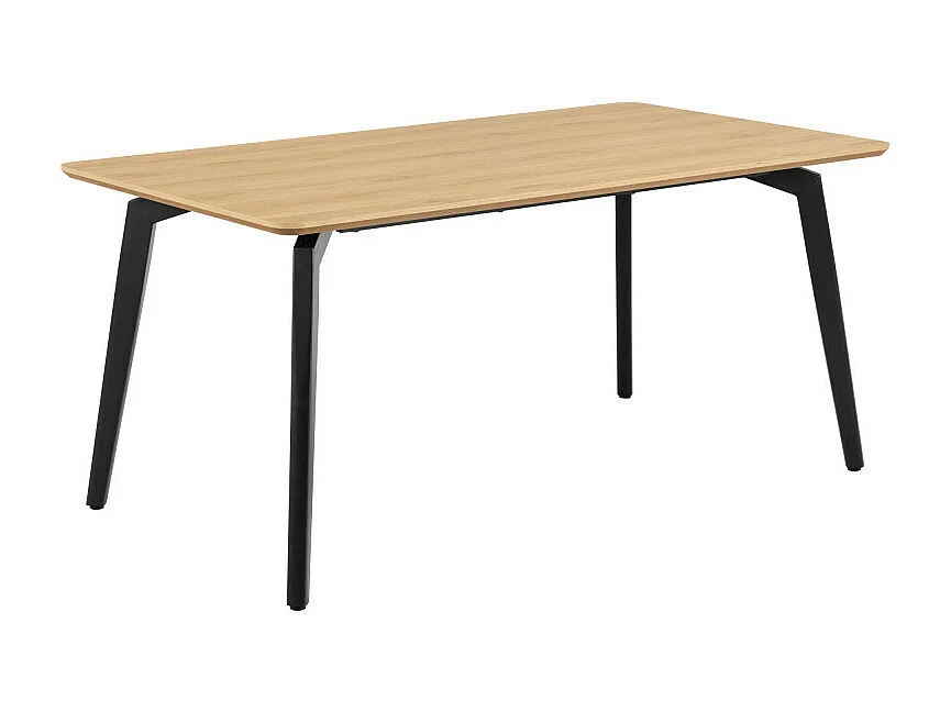 Lunka - Table à manger 4 personnes en bois et métal - Bois clair