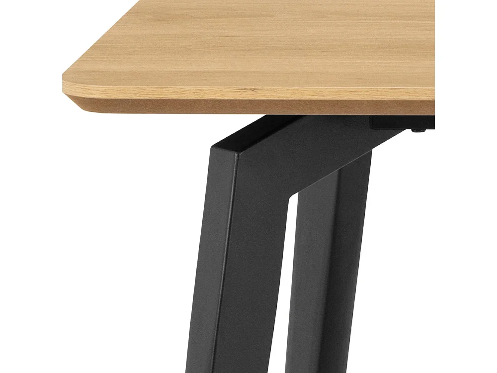 Lunka - Table à manger 4 personnes en bois et métal - Bois clair
