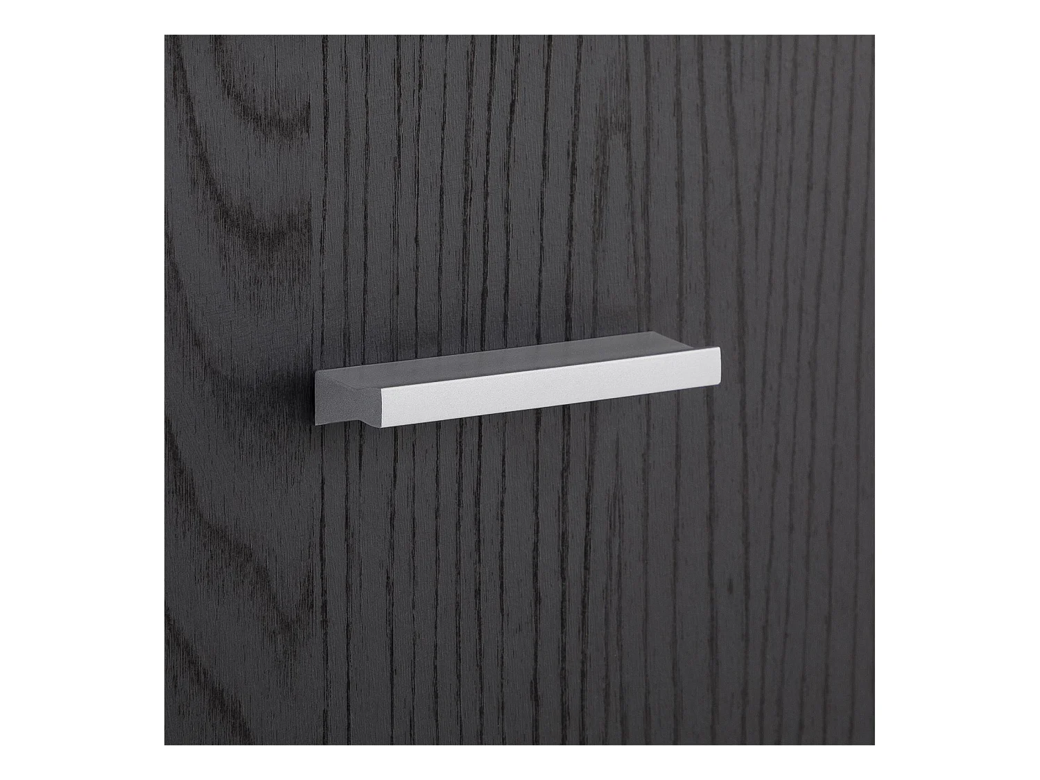 Buffet salle à manger CORALINE L 88 cm en bois massif coloris frêne noir avec 1 tiroir et 3 portes