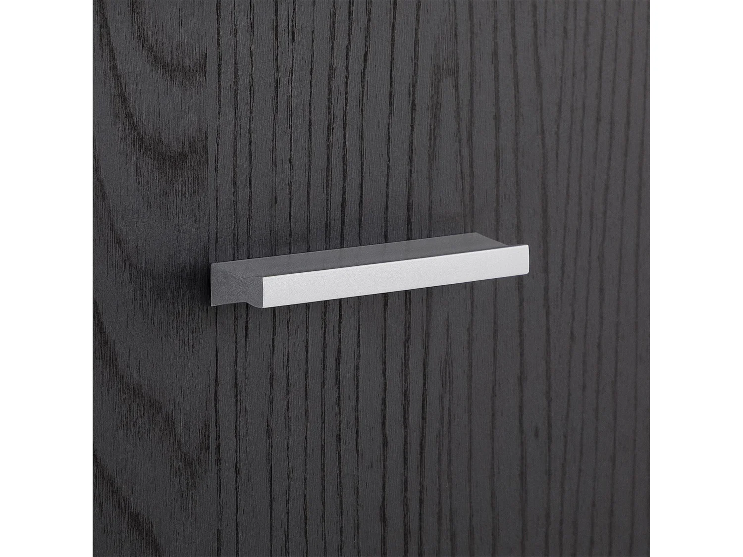 Buffet salle à manger CORALINE L 88 cm en bois massif coloris frêne noir avec 1 tiroir et 3 portes