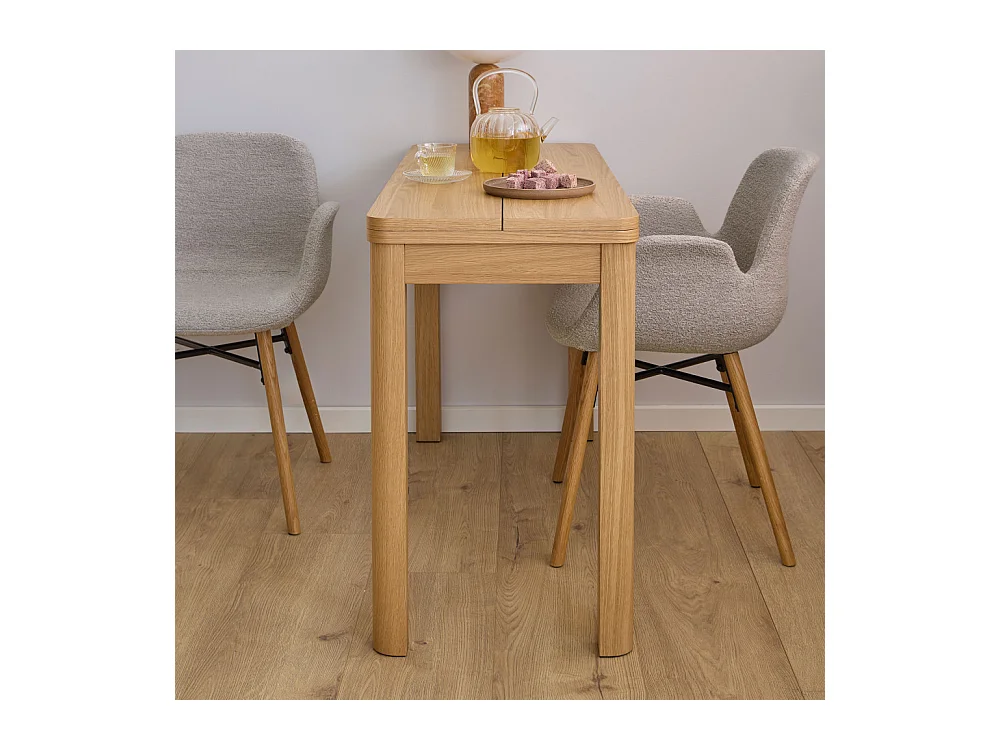 Fika - Table à manger extensible 2 à 4 personnes en bois 120x45-90cm  - Bois clair