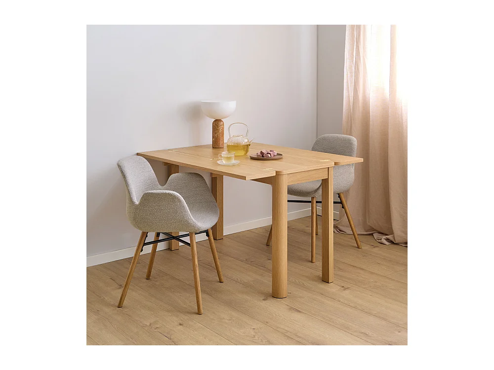 Fika - Table à manger extensible 2 à 4 personnes en bois 120x45-90cm  - Bois clair