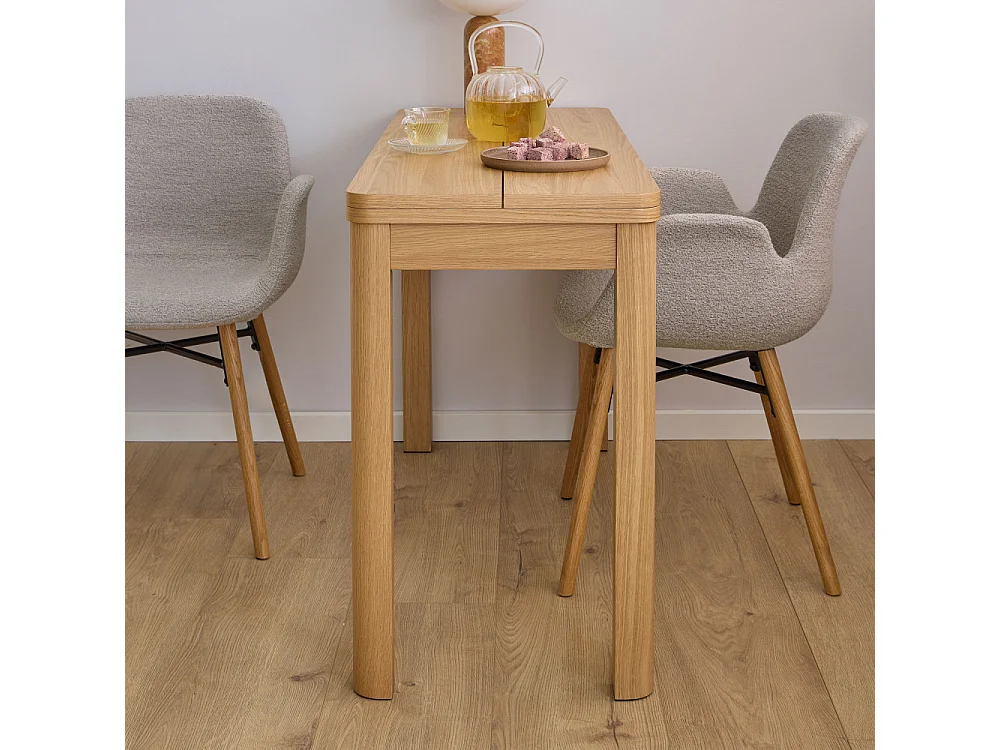 Fika - Table à manger extensible 2 à 4 personnes en bois 120x45-90cm  - Bois clair