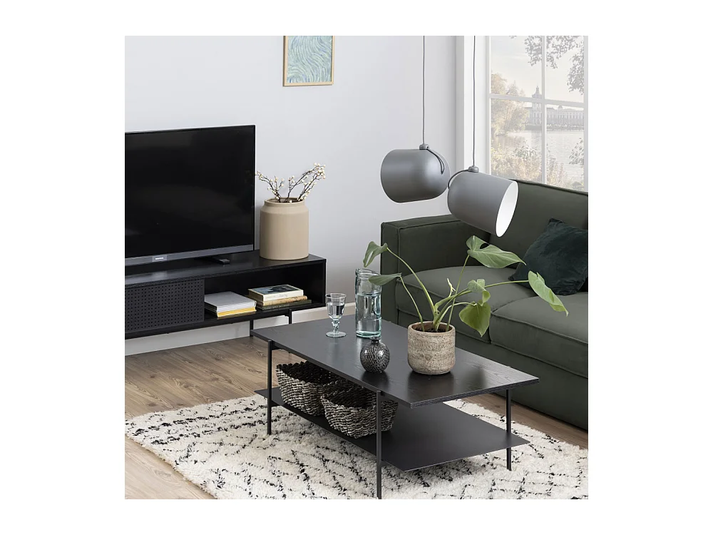 Mysa - Table basse en bois et métal - Noir