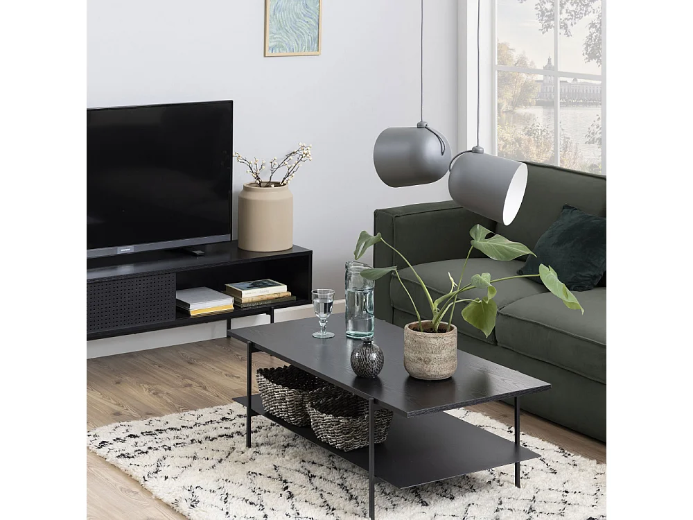 Mysa - Table basse en bois et métal - Noir