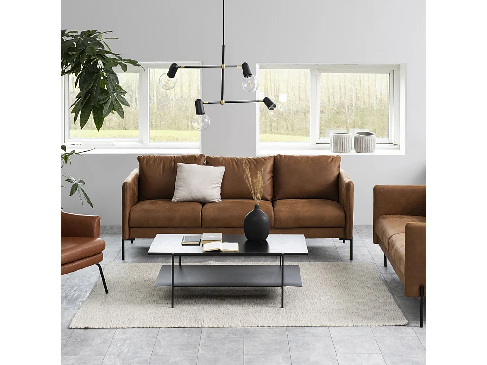 Mysa - Table basse en bois et métal - Noir