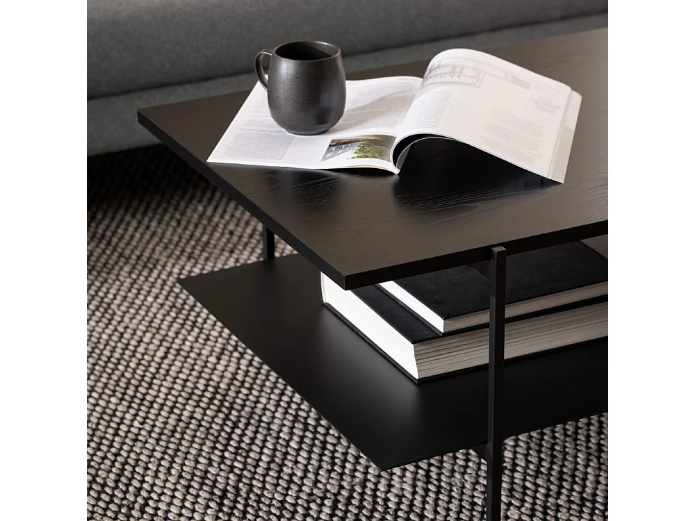 Mysa - Table basse en bois et métal - Noir