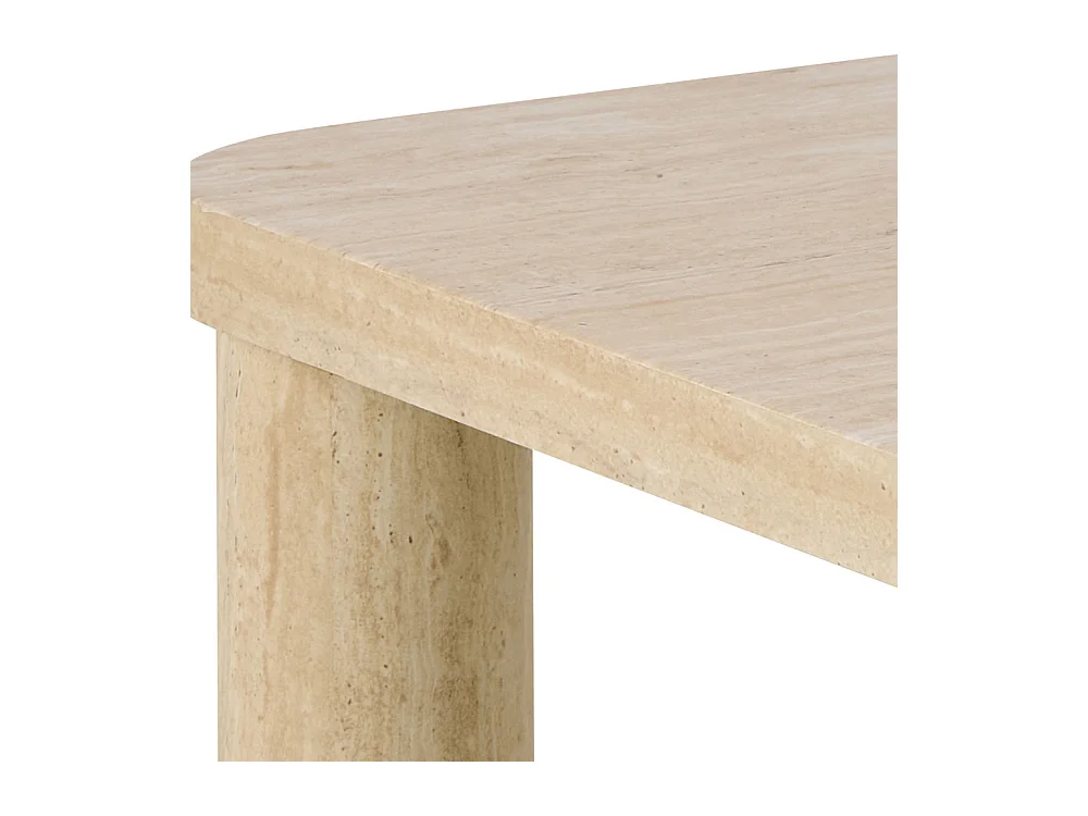 Ailo - Table basse carrée effet travertin 60x60cm - Beige