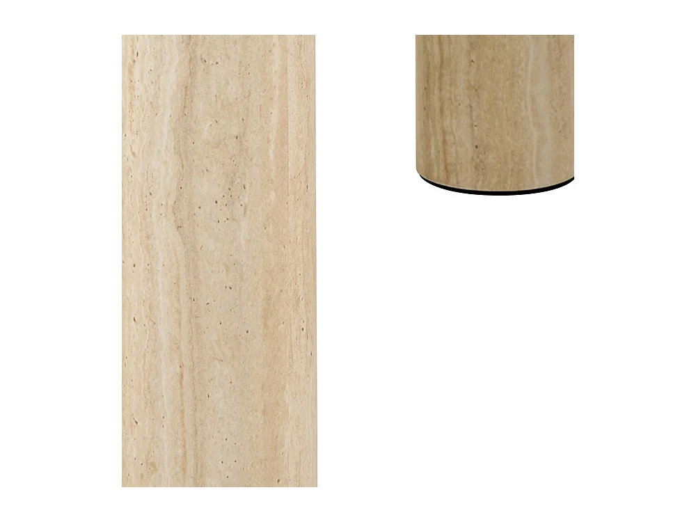 Ailo - Table basse carrée effet travertin 60x60cm - Beige