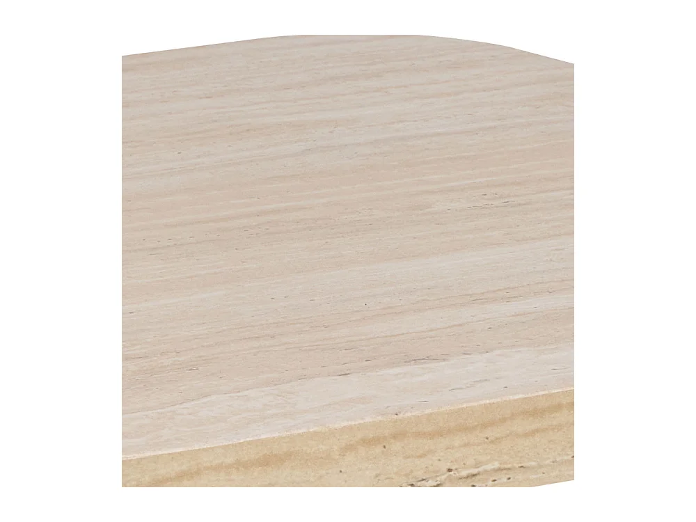 Ailo - Table basse carrée effet travertin 60x60cm - Beige