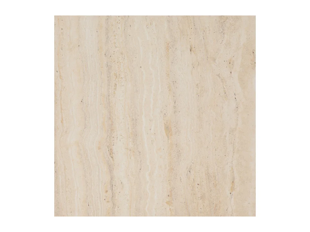 Ailo - Table basse carrée effet travertin 60x60cm - Beige