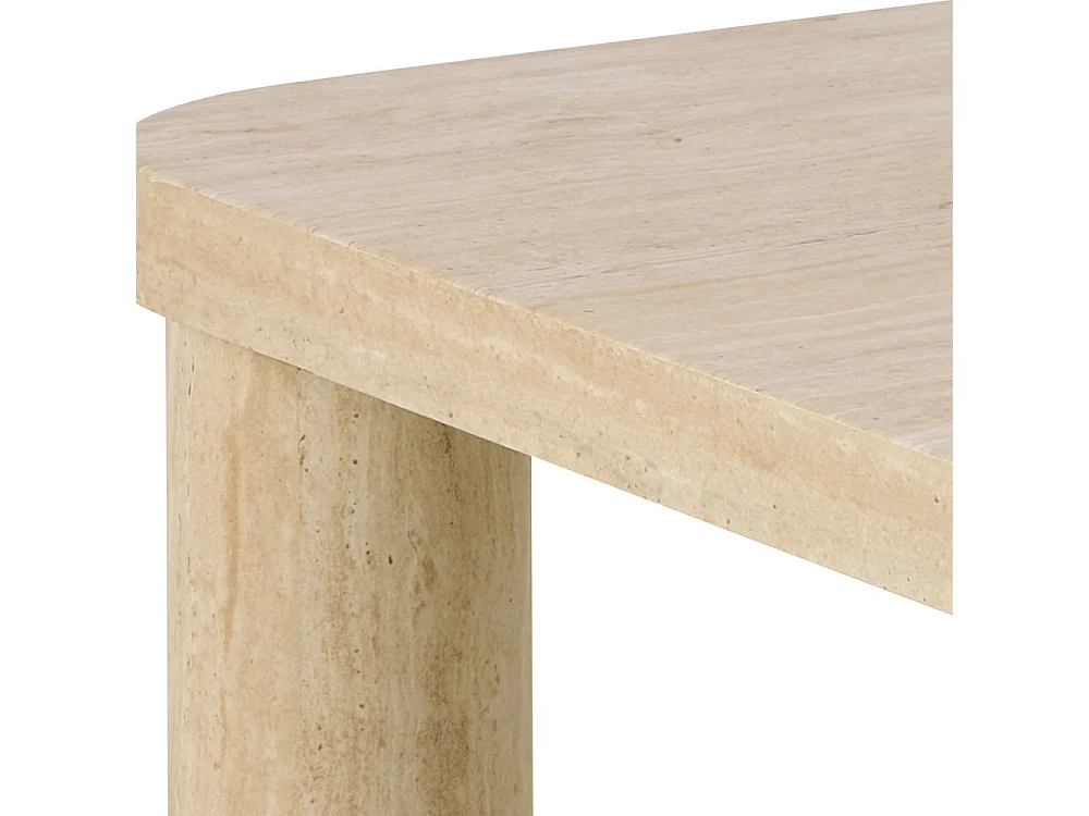 Ailo - Table basse carrée effet travertin 60x60cm - Beige