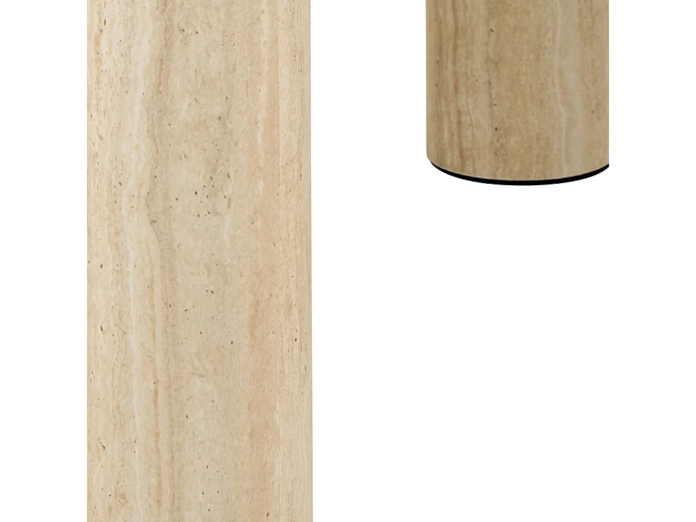 Ailo - Table basse carrée effet travertin 60x60cm - Beige