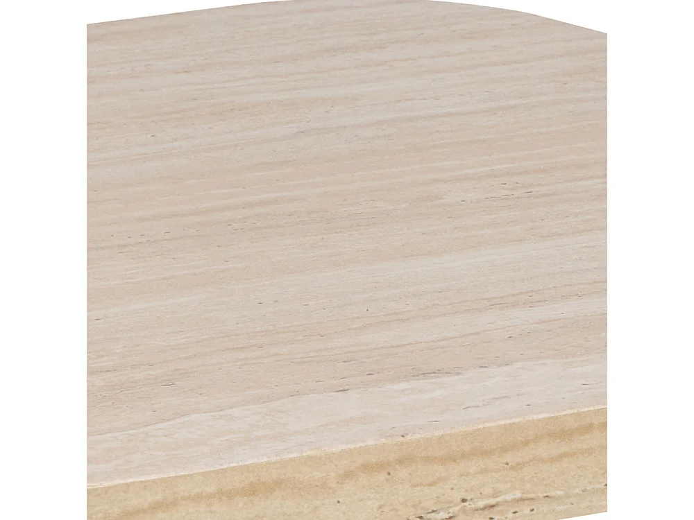 Ailo - Table basse carrée effet travertin 60x60cm - Beige