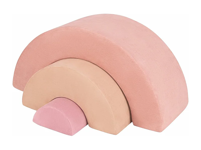 3-delige regenboogvormige babymotoriekbaan met deksel, met gratis combinatiemogelijkheden, Montessori-educatief speelgoed, 18 maanden+ (roze)