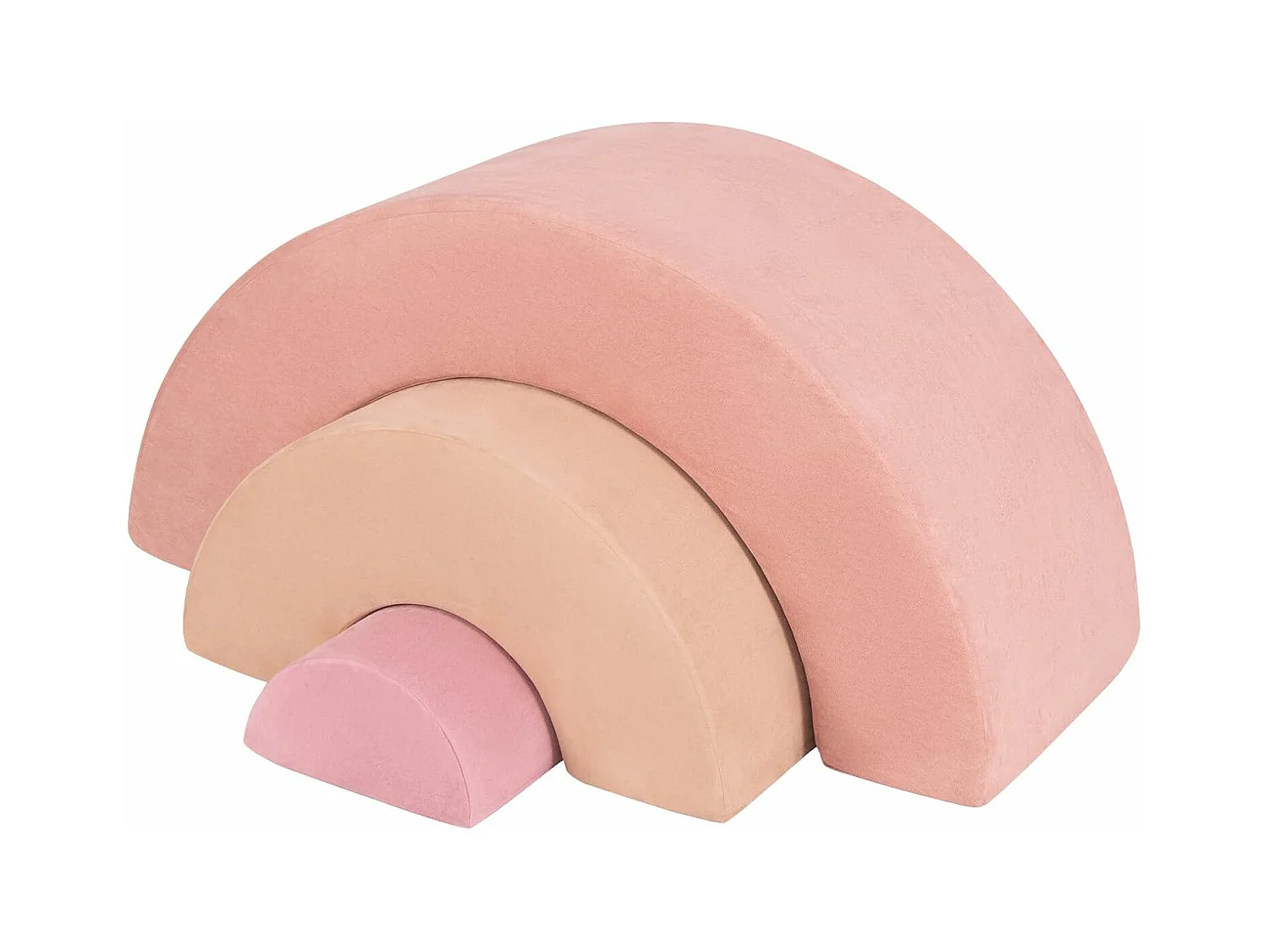 3PCS Parcours Motricité Bébé en Forme Arc-en-Ciel avec Housse, Module Motricité Bébé avec Combinaison Libre, Jouets Éducatifs Montessori, 18 Mois+ (Rose)