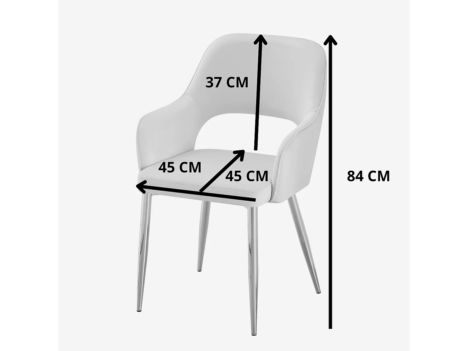 Lot de 2 chaises en velours et métal noir - Beige - GIA