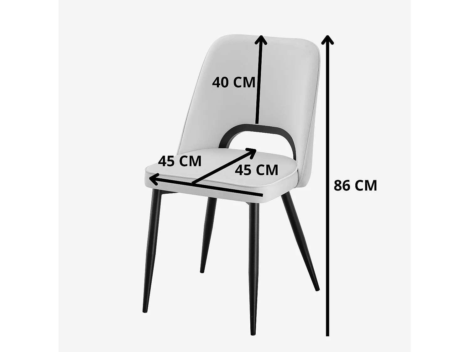 Lot de 2 chaises en velours et métal doré - Beige - LUNA