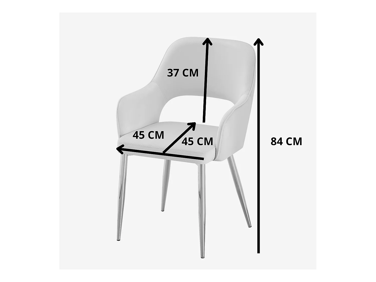 Lot de 6 chaises en velours et métal noir - Bleu - GIA