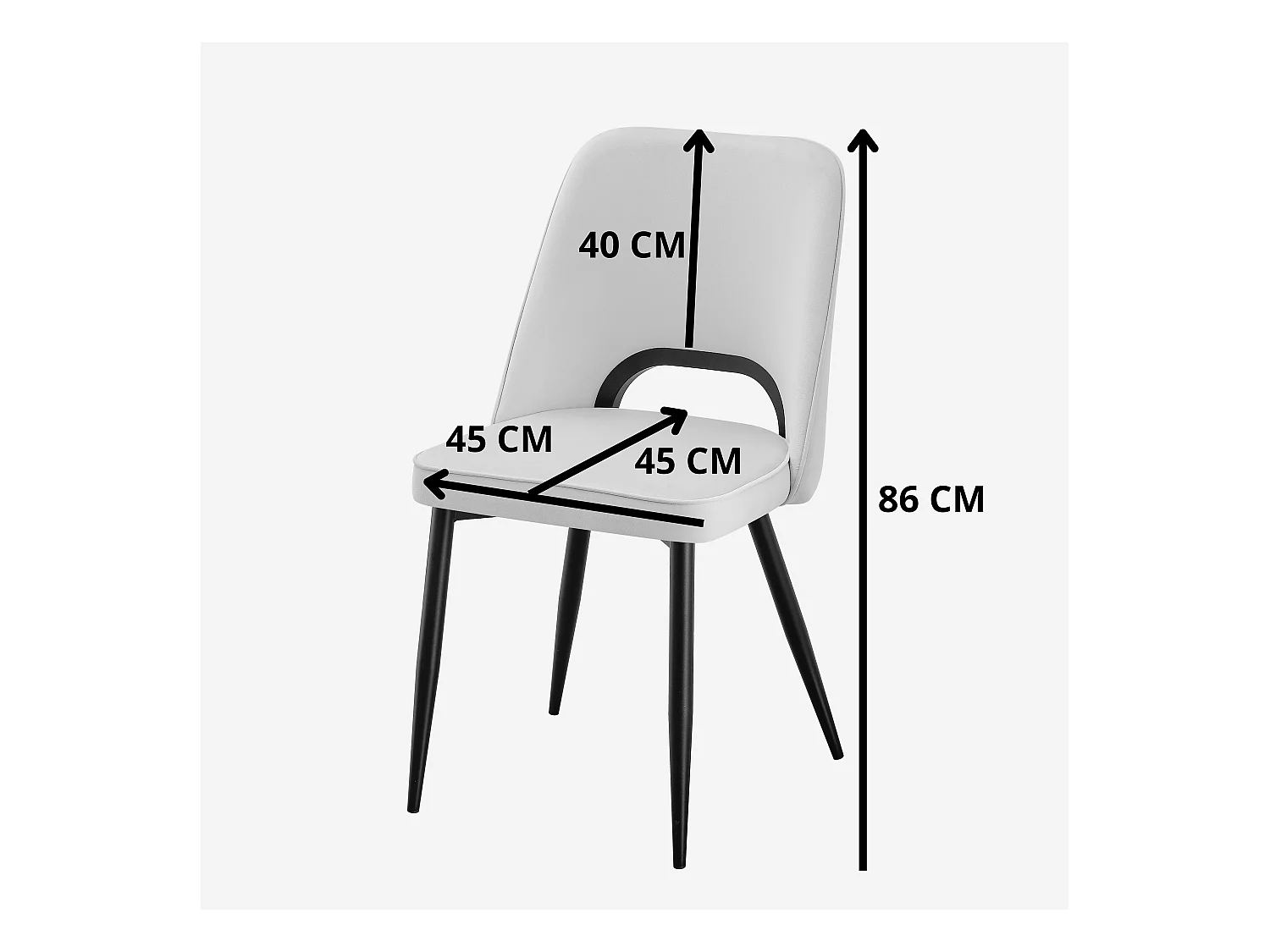 Lot de 6 chaises en velours et métal argenté - Bleu - LUNA