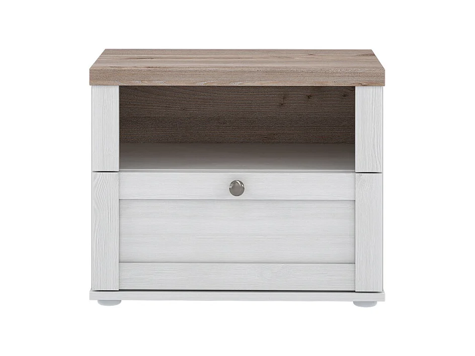 Table de chevet 1 niche 1 tiroir en décor chêne blanchi – ANGELE