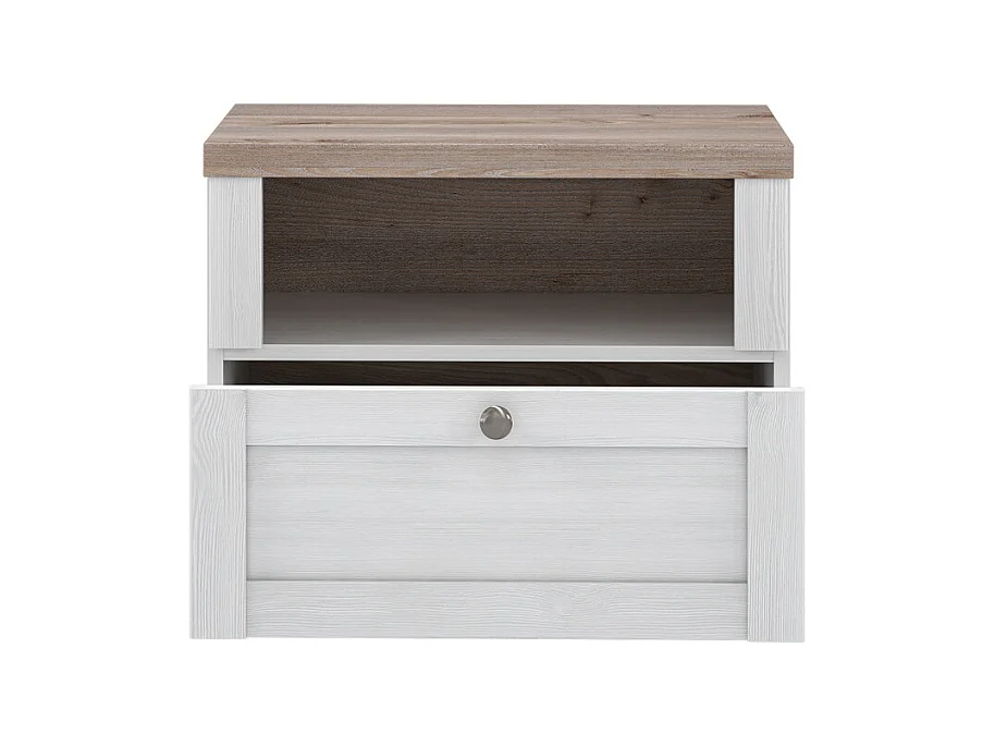Table de chevet 1 niche 1 tiroir en décor chêne blanchi – ANGELE