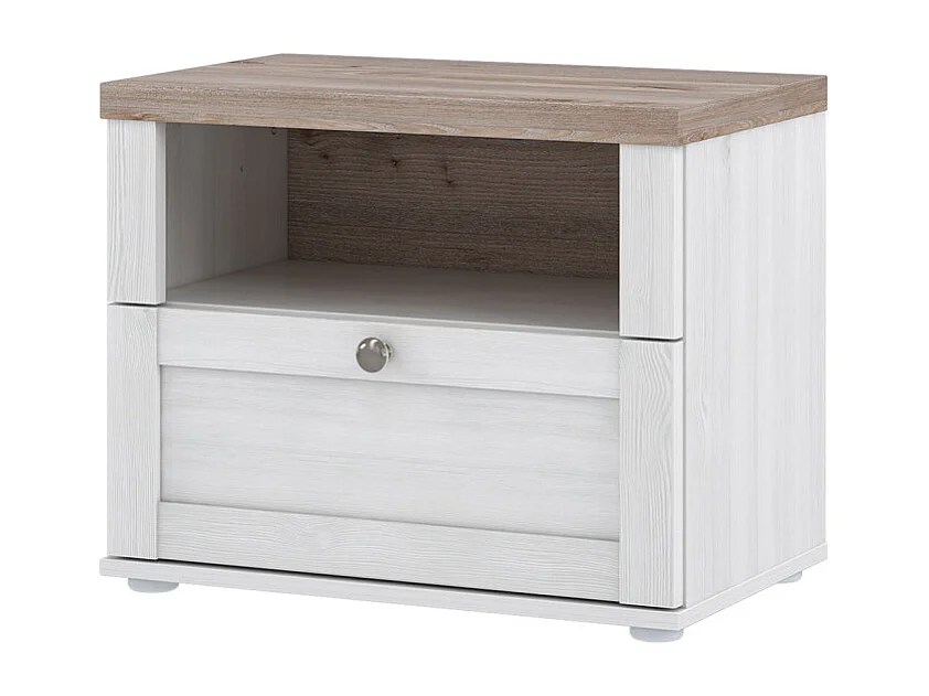 Table de chevet 1 niche 1 tiroir en décor chêne blanchi – ANGELE