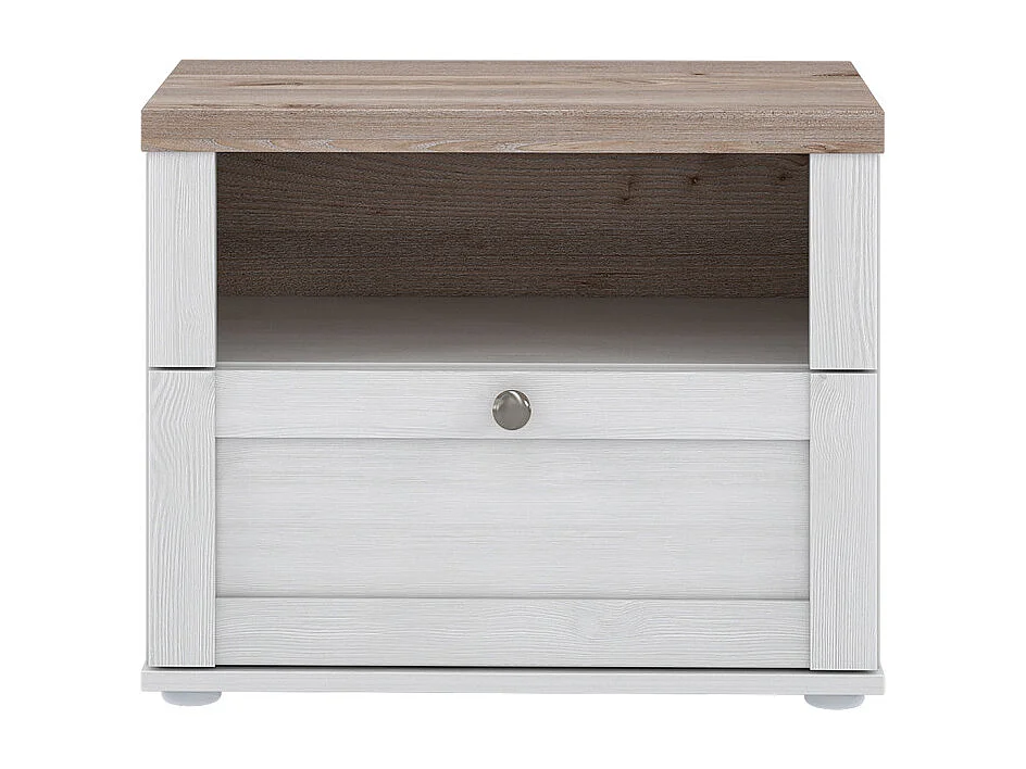 Table de chevet 1 niche 1 tiroir en décor chêne blanchi – ANGELE