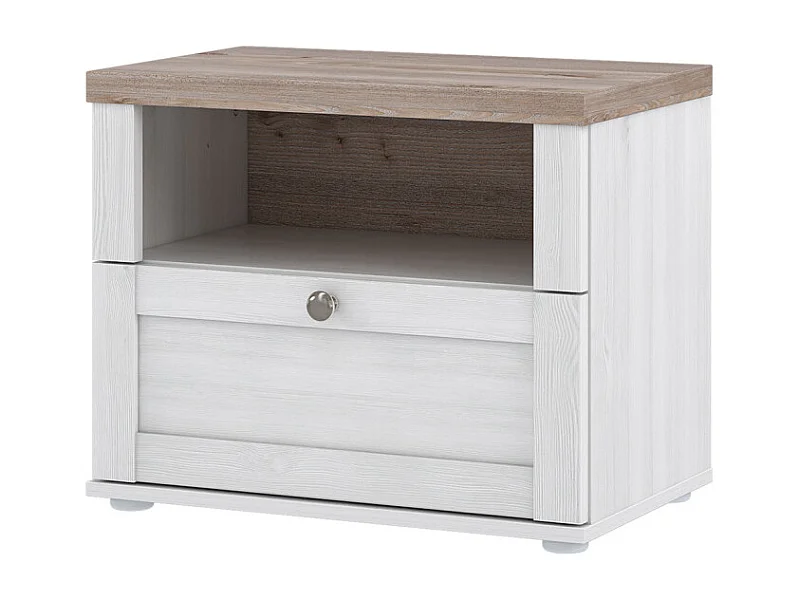 Table de chevet 1 niche 1 tiroir en décor chêne blanchi – ANGELE