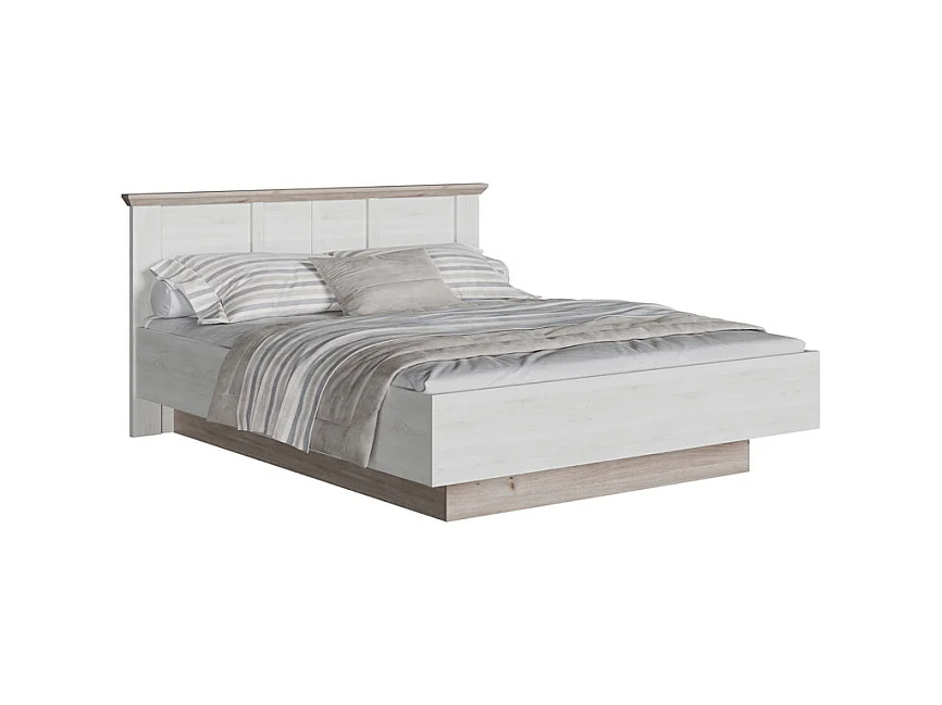 Lit coffre 160 x 200 cm tête de lit décor chêne blanchi – ANGELE