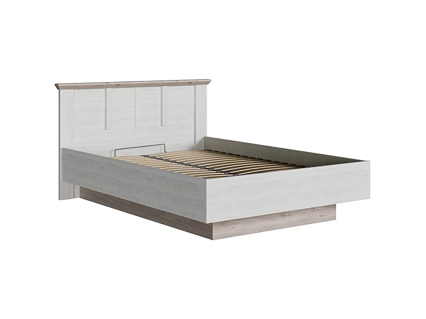 Lit coffre 140 x 200 cm tête de lit décor chêne blanchi – ANGELE