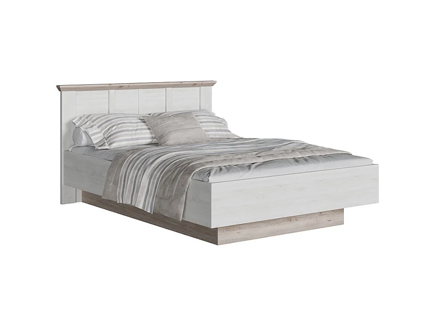 Lit coffre 140 x 200 cm tête de lit décor chêne blanchi – ANGELE