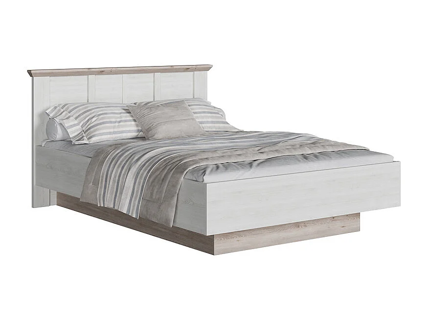 Lit coffre 140 x 200 cm tête de lit décor chêne blanchi – ANGELE