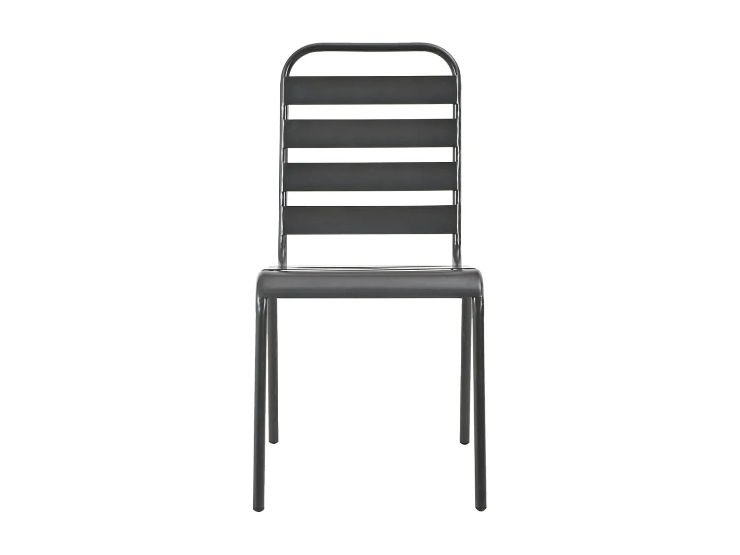 Set Sedie Giardino Impilabili 7pz Antracite Acciaio Verniciato