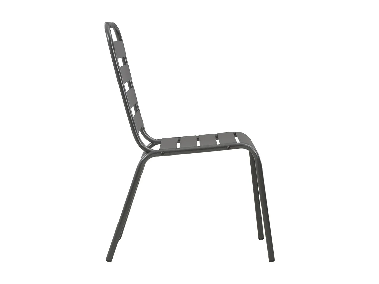 Set Sedie Giardino Impilabili 7pz Antracite Acciaio Verniciato
